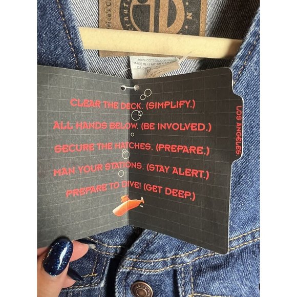 Vintage Steven Spielberg “Dive” Los Angeles NWT Denim Vest Sz M Deadstock NOS - Picture 10 of 12